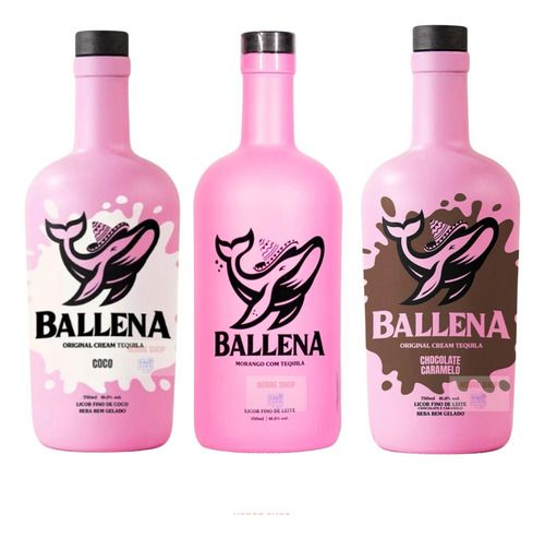 Licor Ballena Morango com Tequila 750ml | Doce Frutado Drink Pronto - Imagem 2